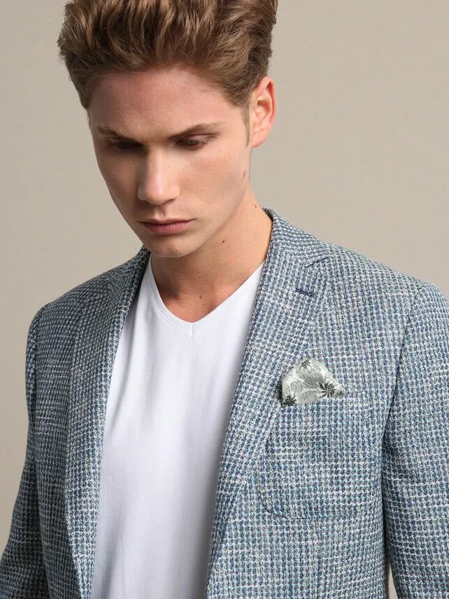 Mint Kareli Modern Fit Pamuk Karışımlı Ceket - 2