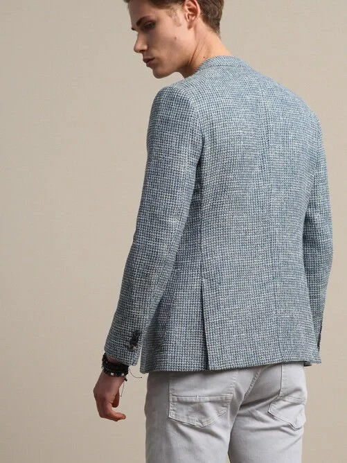 Mint Kareli Modern Fit Pamuk Karışımlı Ceket - 5