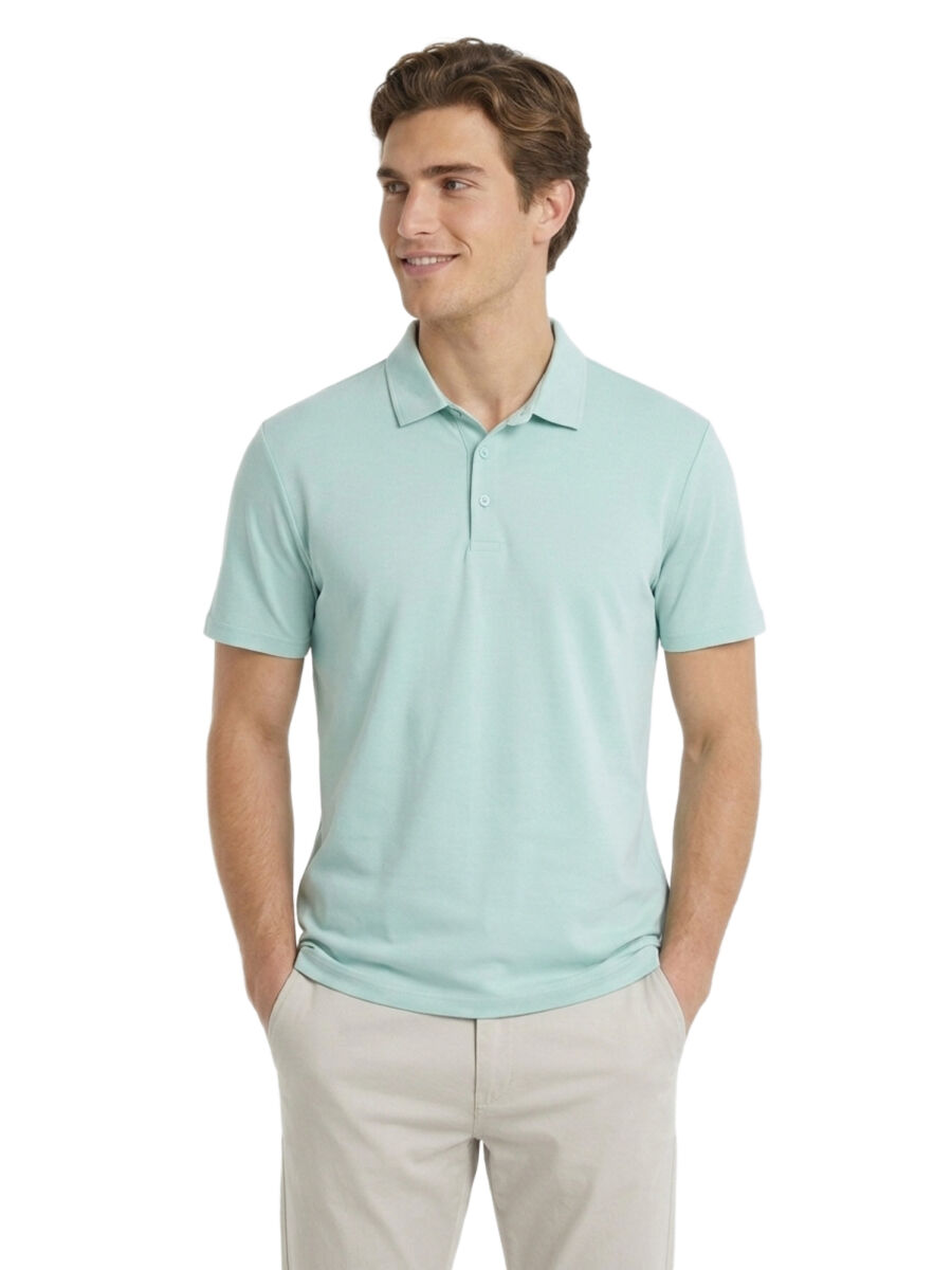 Mint Plain Polo Neck T-Shirt - 3