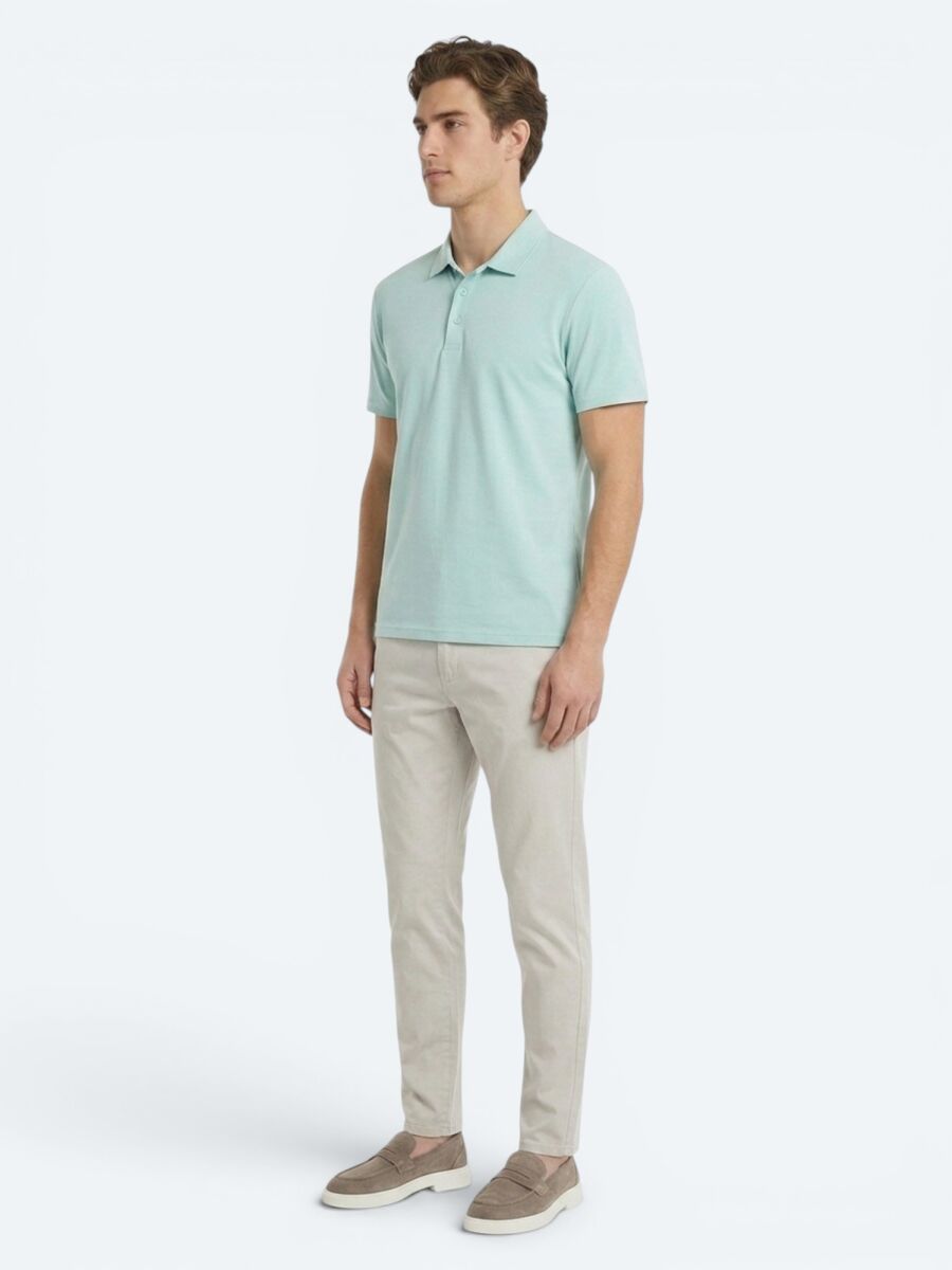 Mint Plain Polo Neck T-Shirt - 4