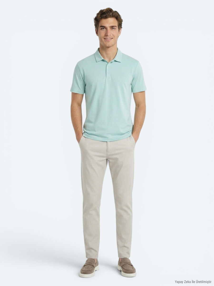 Mint Plain Polo Neck T-Shirt - 2