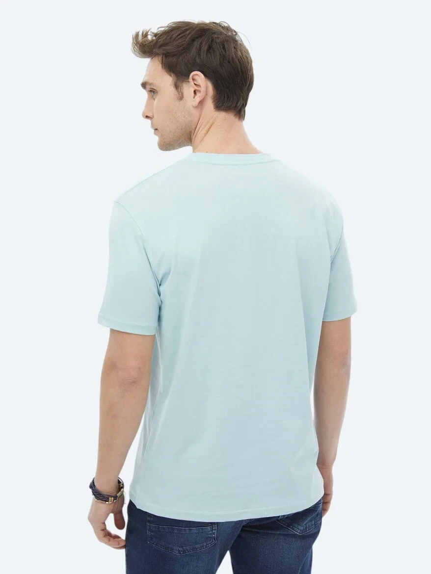 Mint Printed Crew Neck 100% Cotton T-Shirt - 9