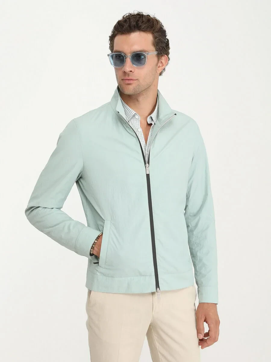 Mint Regular Fit Dik Yaka Casual Dokuma Mont - 1