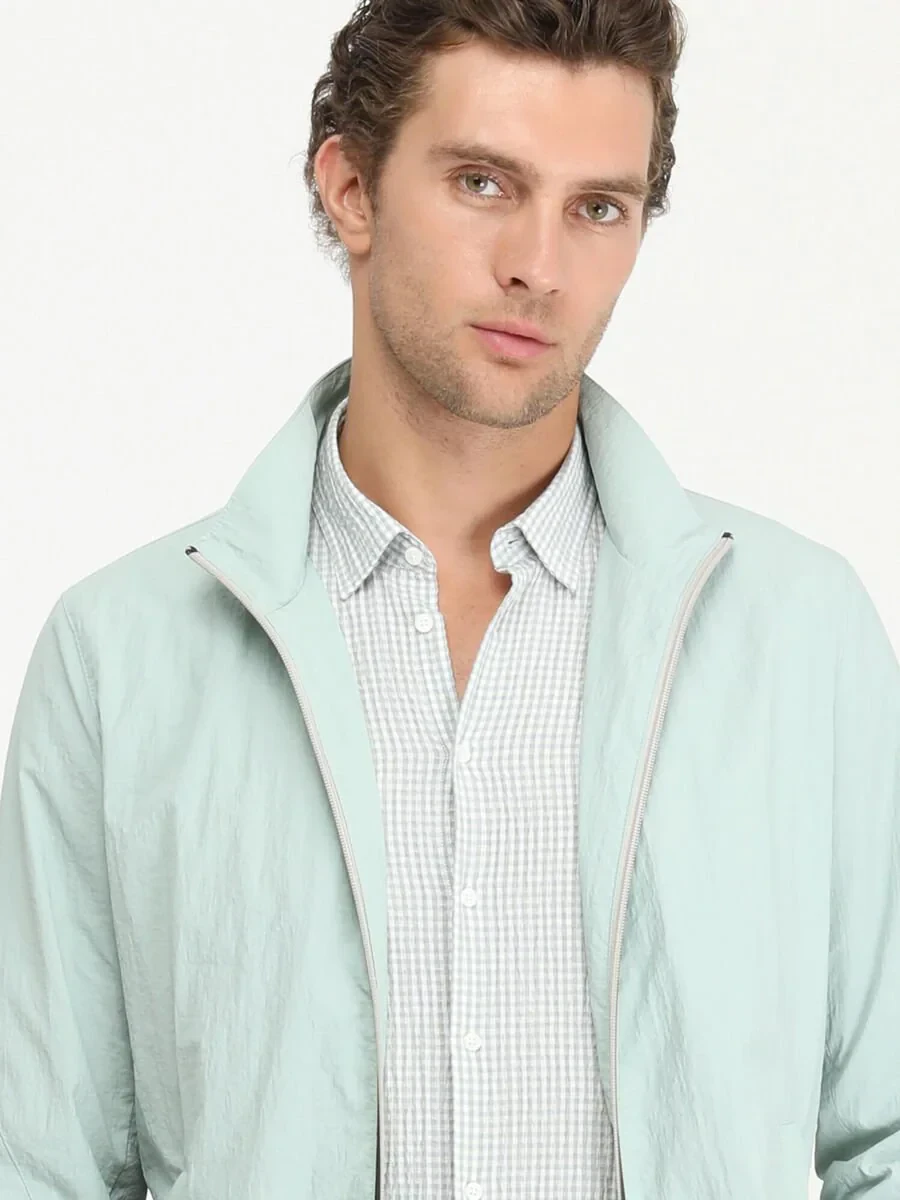 Mint Regular Fit Dik Yaka Casual Dokuma Mont - 3