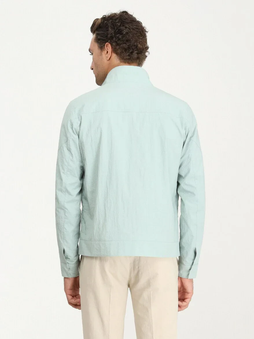 Mint Regular Fit Dik Yaka Casual Dokuma Mont - 5