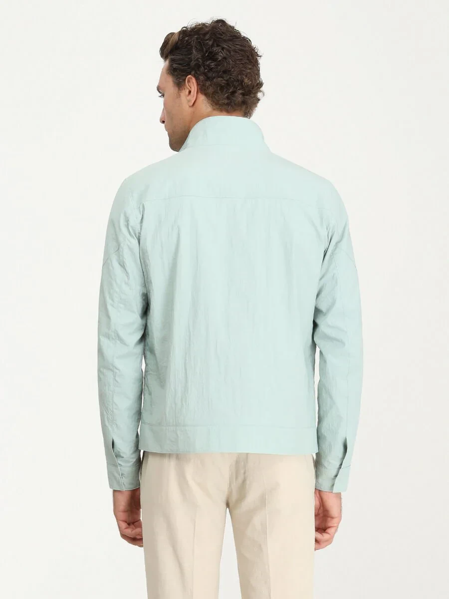 Mint Regular Fit Dik Yaka Casual Dokuma Mont - 5