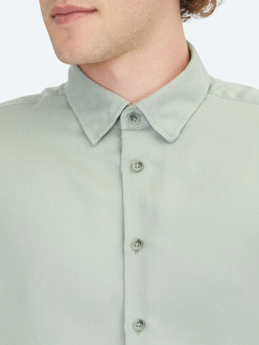 Mint Regular Fit Dokuma Casual Gömlek - 5