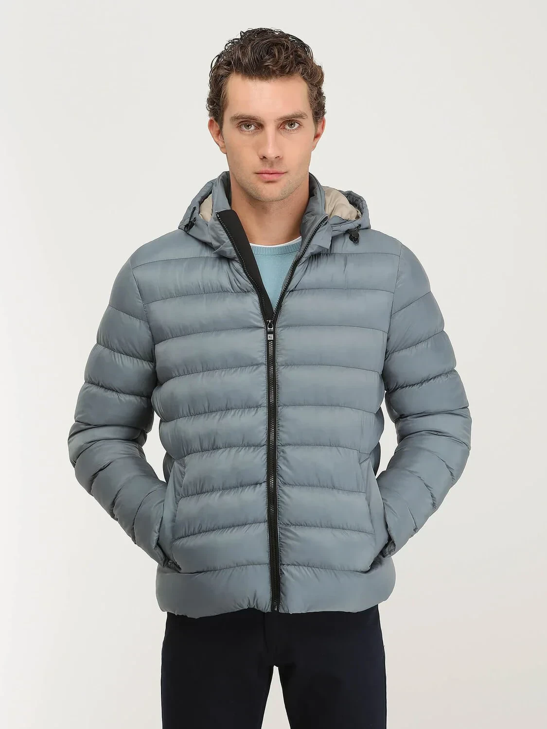 Mint Regular Fit Kapüşonlu Casual Dokuma Mont - 2