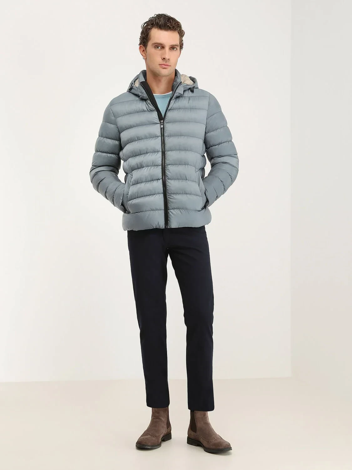 Mint Regular Fit Kapüşonlu Casual Dokuma Mont - 3