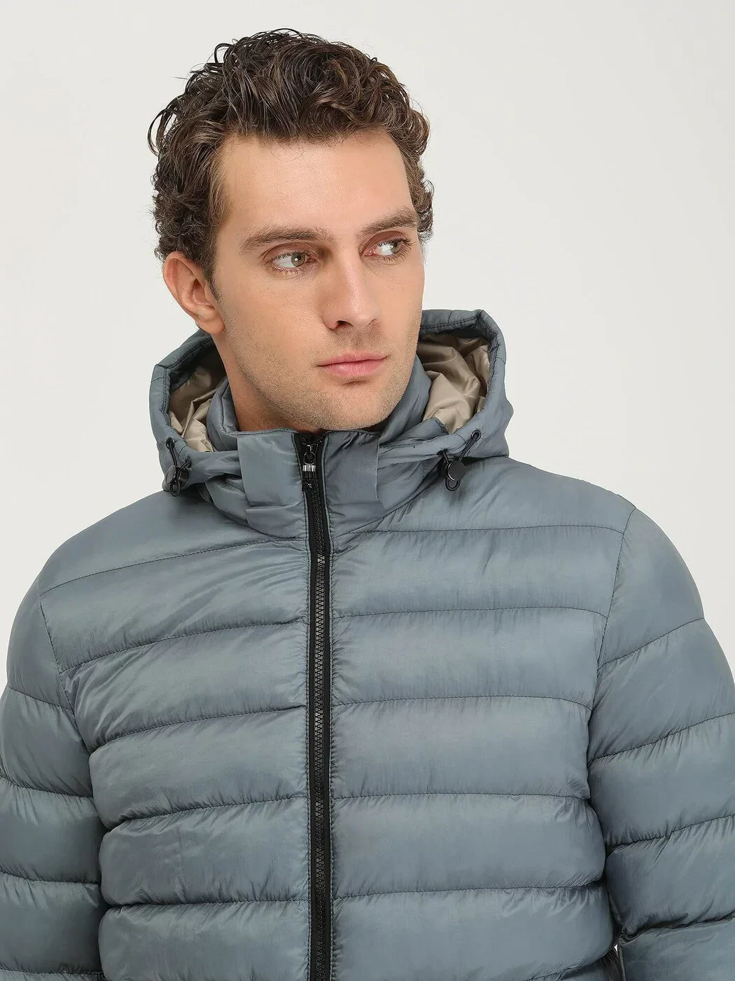 Mint Regular Fit Kapüşonlu Casual Dokuma Mont - 4