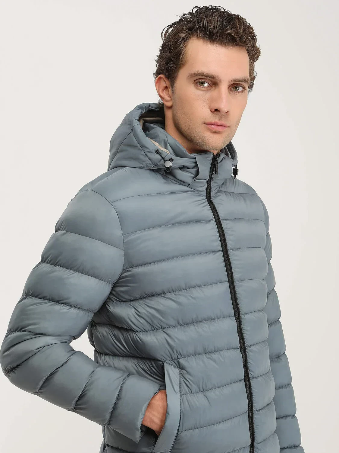 Mint Regular Fit Kapüşonlu Casual Dokuma Mont - 5