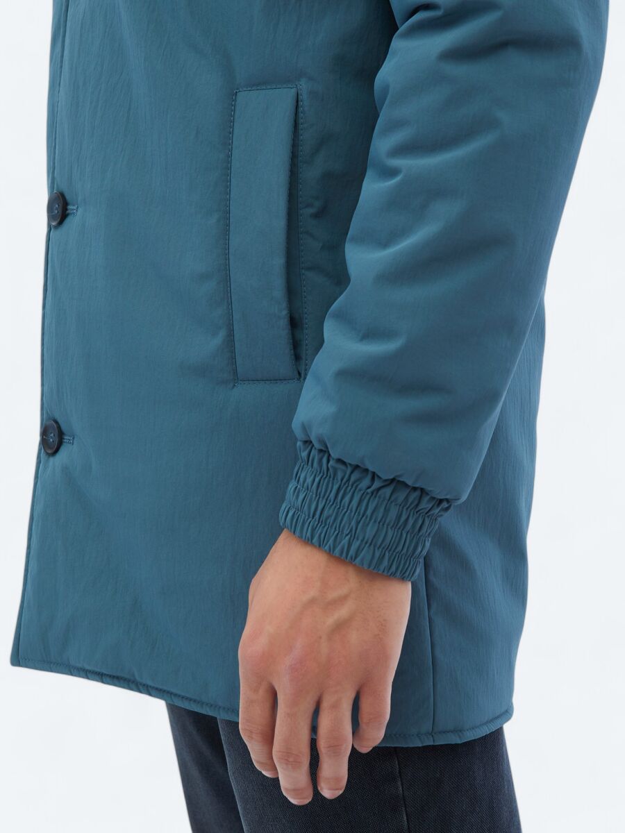 Mint Regular Fit Round Collar Casual Weaving Rain Coat - 6