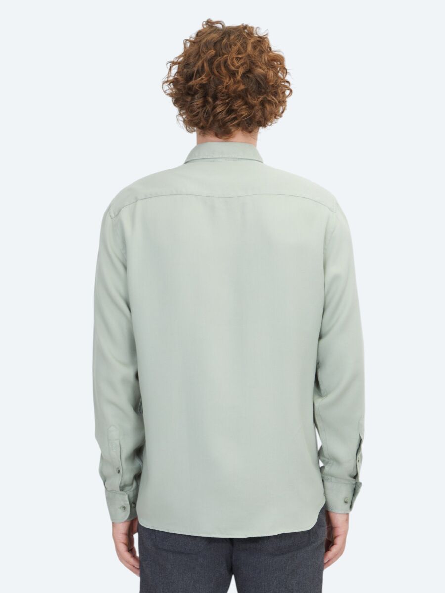 Mint Regular Fit Uzun Dokuma Casual Gömlek - 6