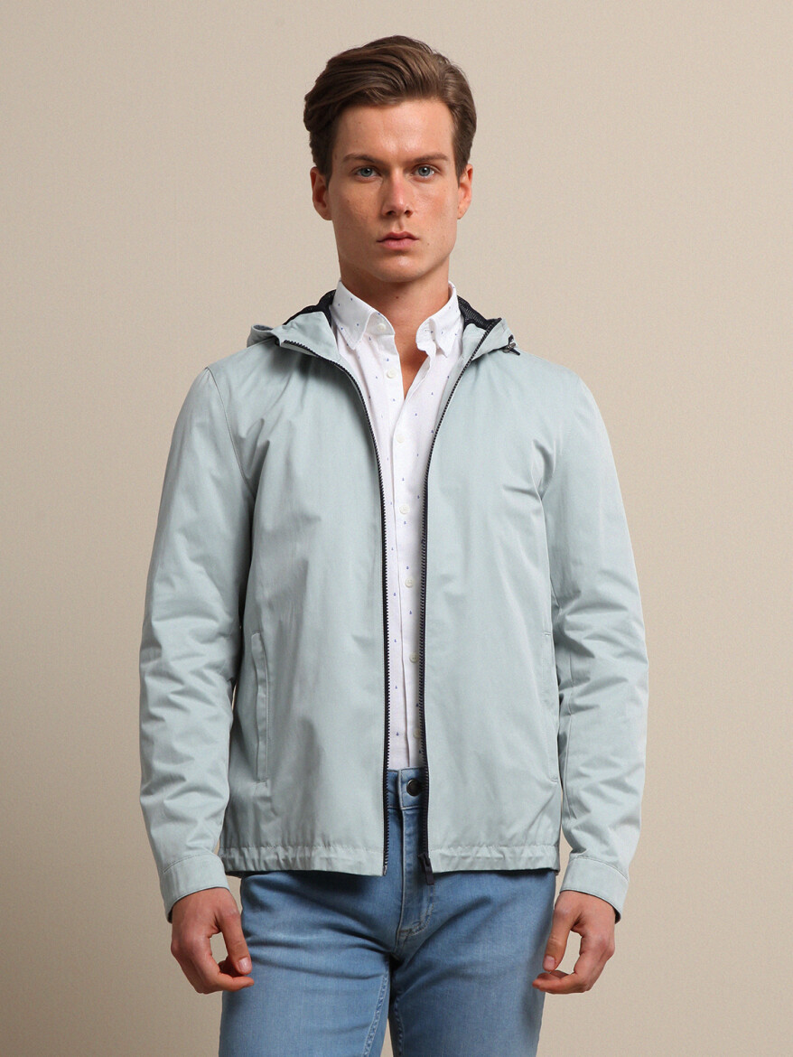 Mint Slim Fit Casual Weaving Coat - 3