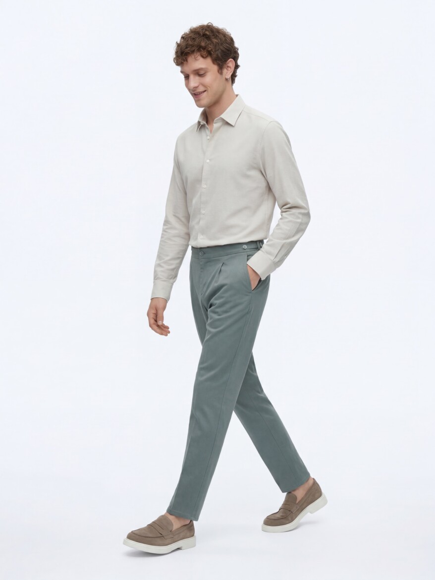 Mint Weaving Regular Fit Casual Cotton Blended Trousers - 4