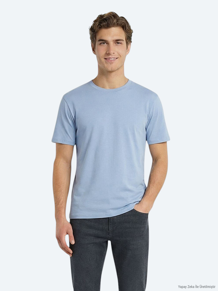 Multicolor 3 5-Pack Plain 100% Cotton T-Shirt - 4