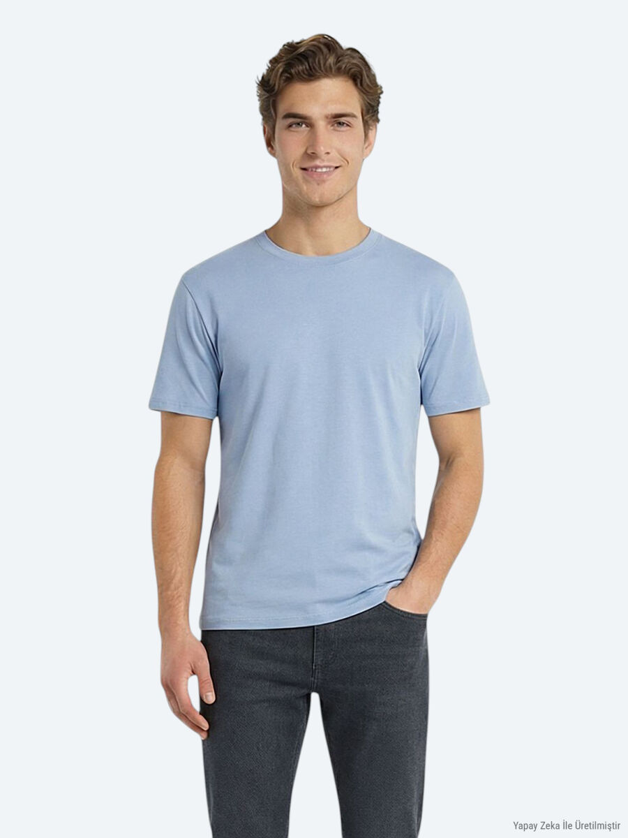 Multicolor 3 5-Pack Plain 100% Cotton T-Shirt - 4