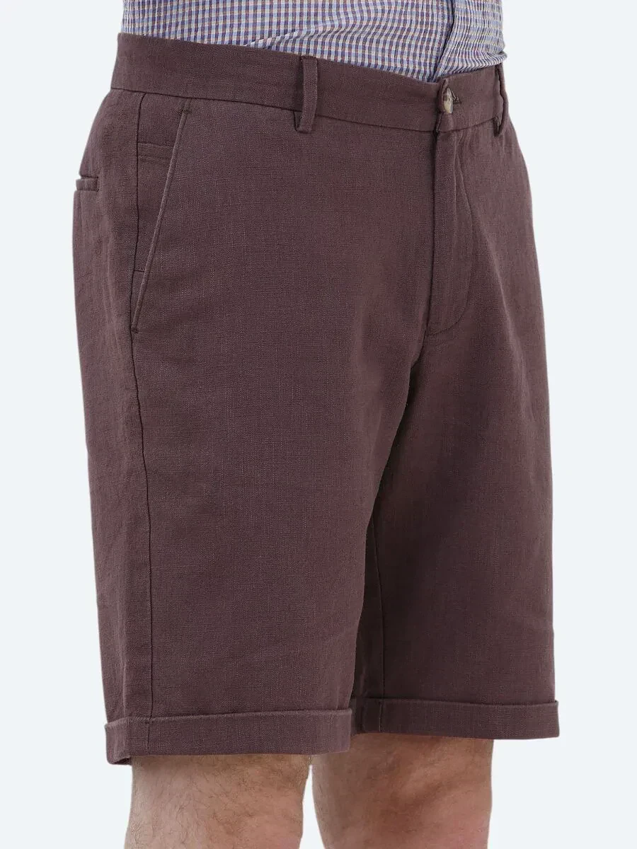 Mürdüm Dokuma Slim Fit Casual Bermuda - 4