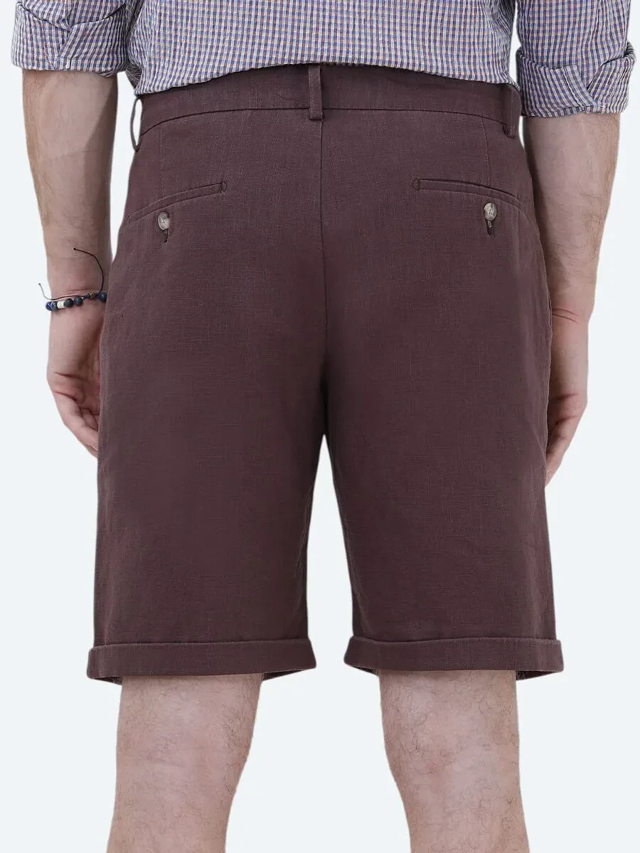 Mürdüm Dokuma Slim Fit Casual Bermuda - 5