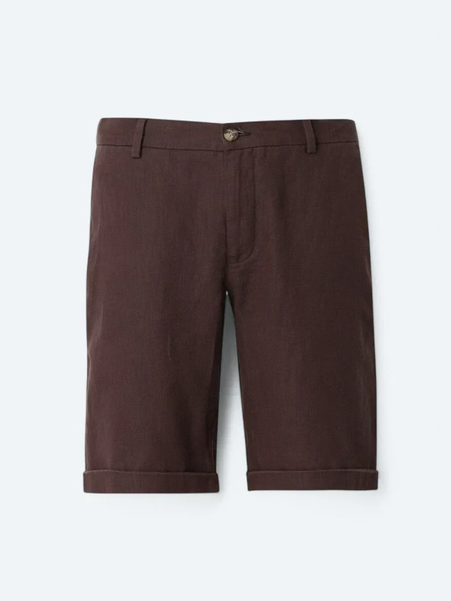 Mürdüm Dokuma Slim Fit Casual Bermuda - 6