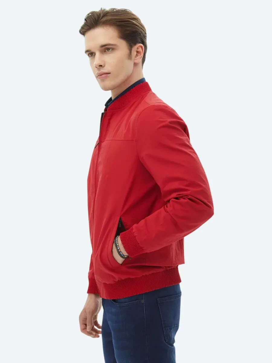 Nar Çiçeği Regular Fit Dik Yaka Casual Dokuma Mont - 3