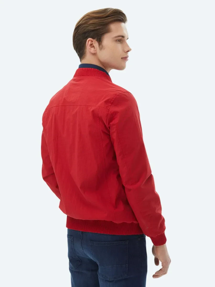 Nar Çiçeği Regular Fit Dik Yaka Casual Dokuma Mont - 8