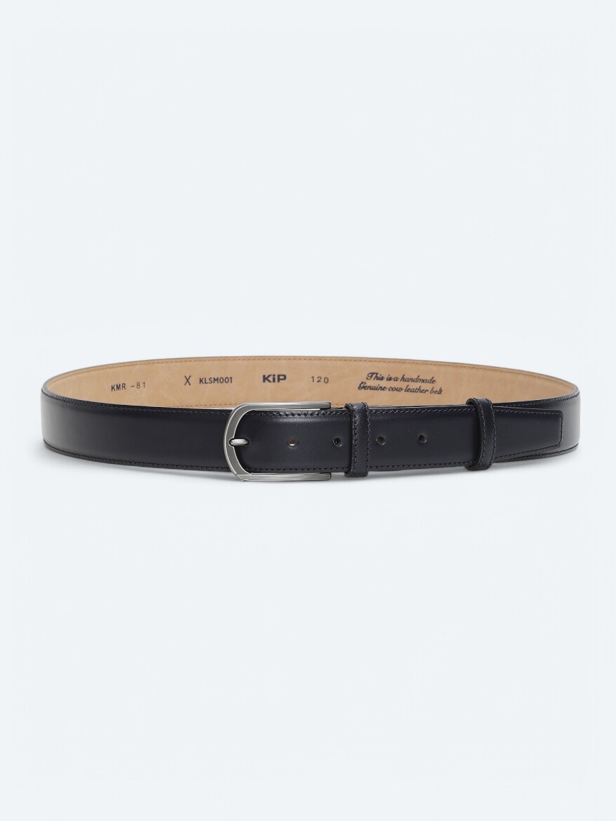 Navy Blue %100 Cow Leather Belt 