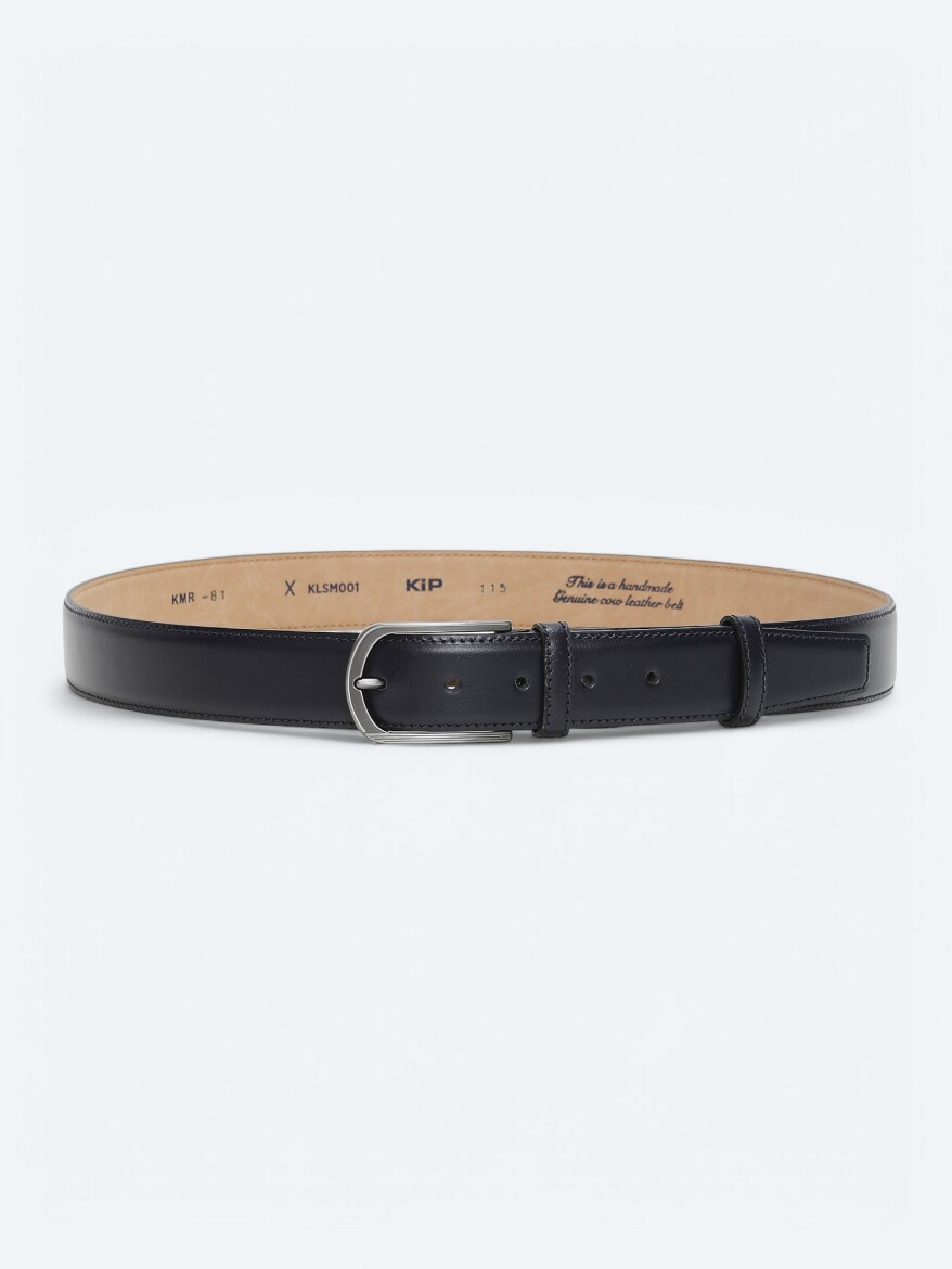 Navy Blue %100 Cow Leather Belt 