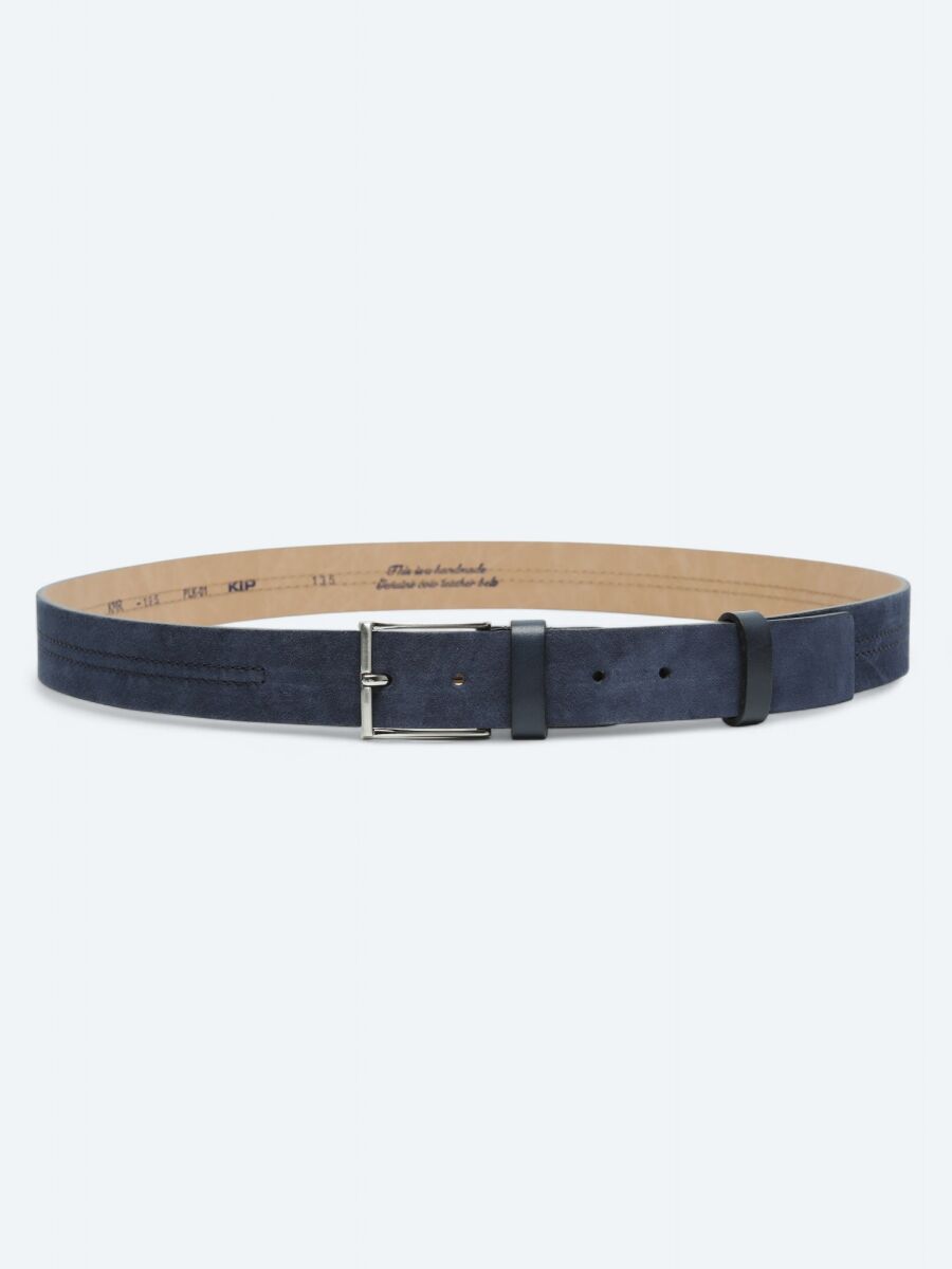 Navy Blue %100 Cow Leather Belt - 1