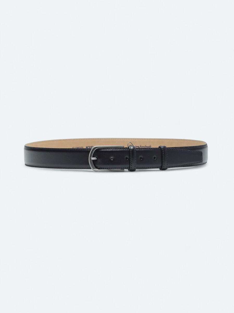 Navy Blue %100 Cow Leather Belt - 1