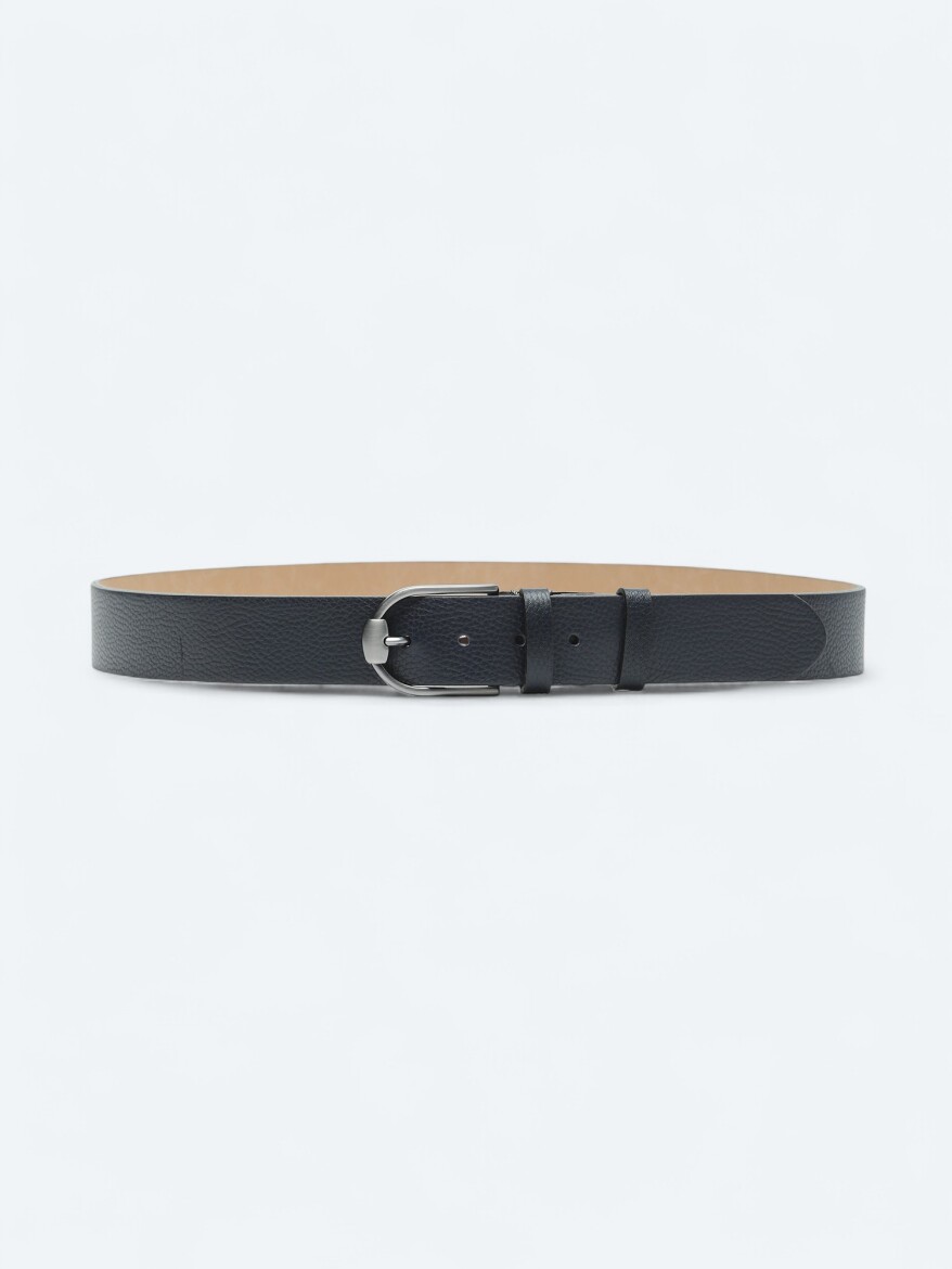 Navy Blue %100 Cow Leather Belt 