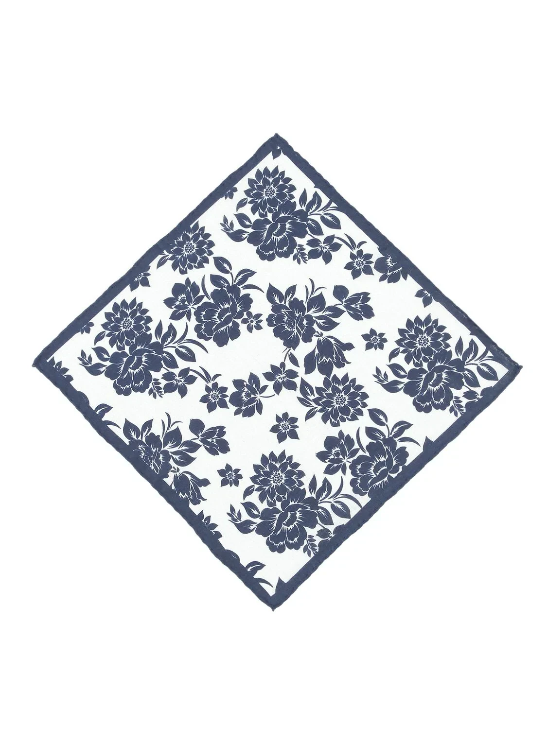 Navy Blue %100 Keten Handkerchief - 1