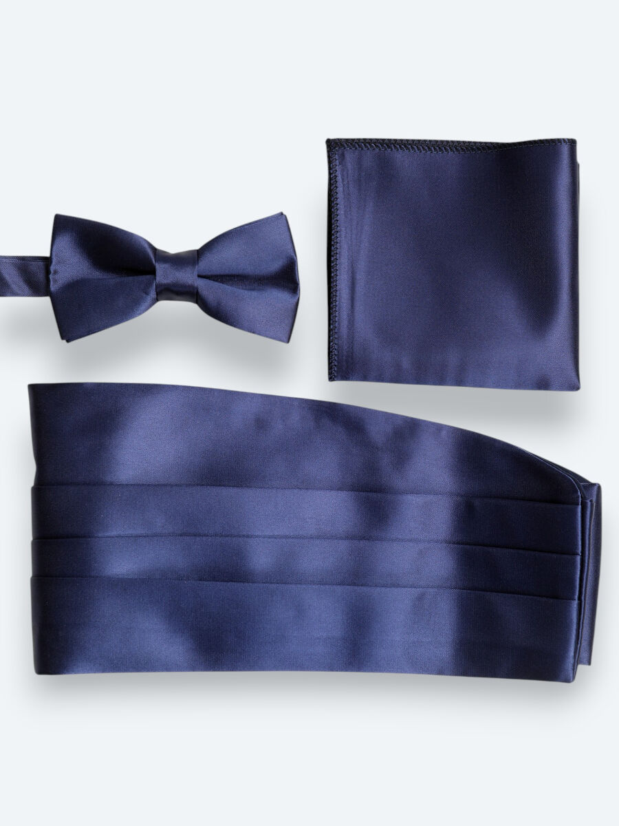 Navy Blue Bow Tie Set - 1
