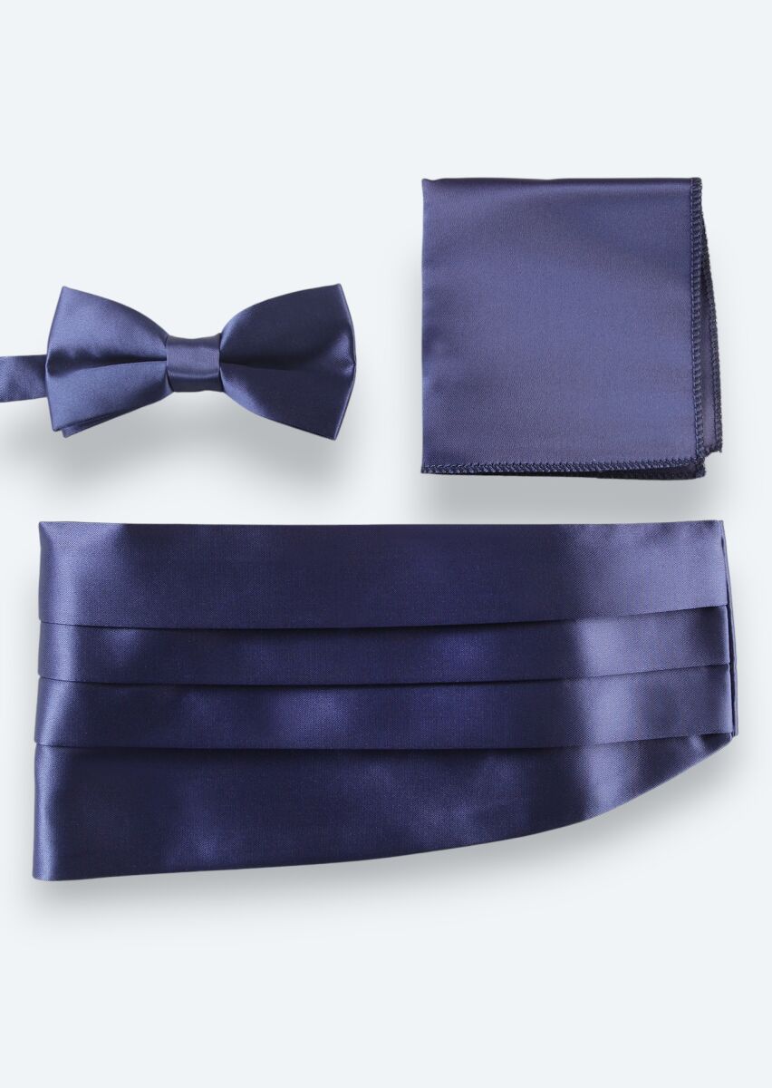 Navy Blue Bow Tie Set - 1