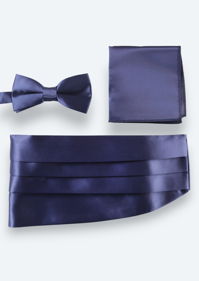 Navy Blue Bow Tie Set 