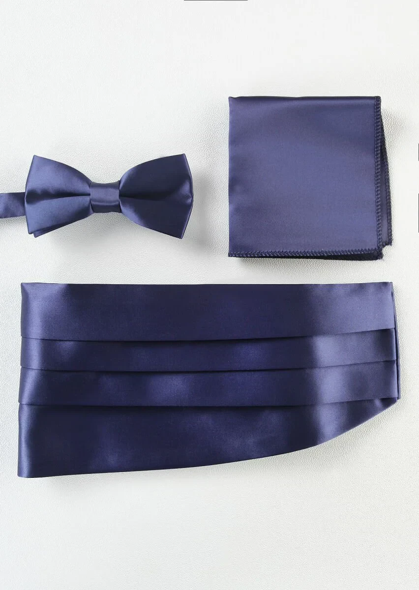 Navy Blue Bow Tie Set - 1