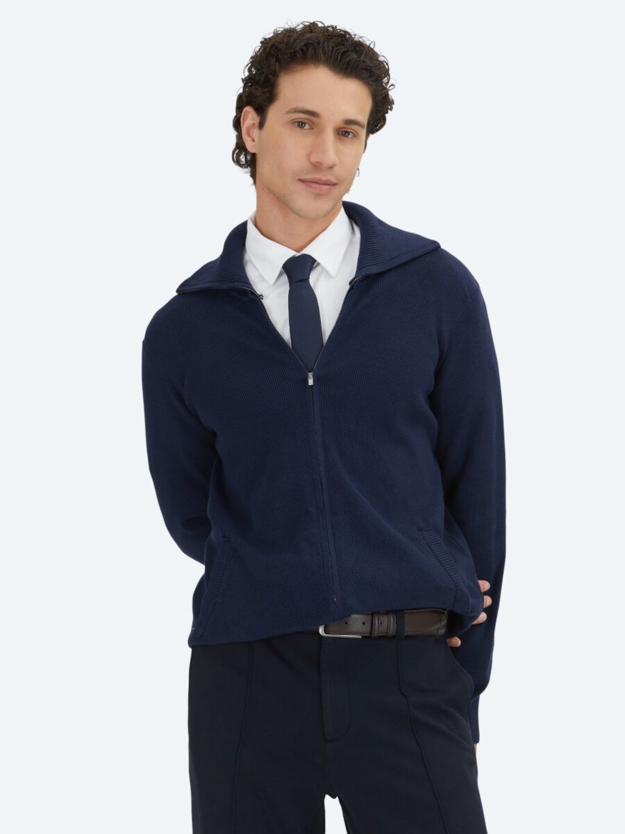 Navy Blue Cardigan - 3