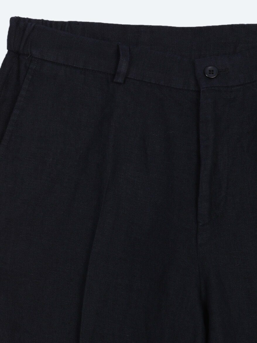 Navy Blue Comfort Fit 100% Linen Suit - 10