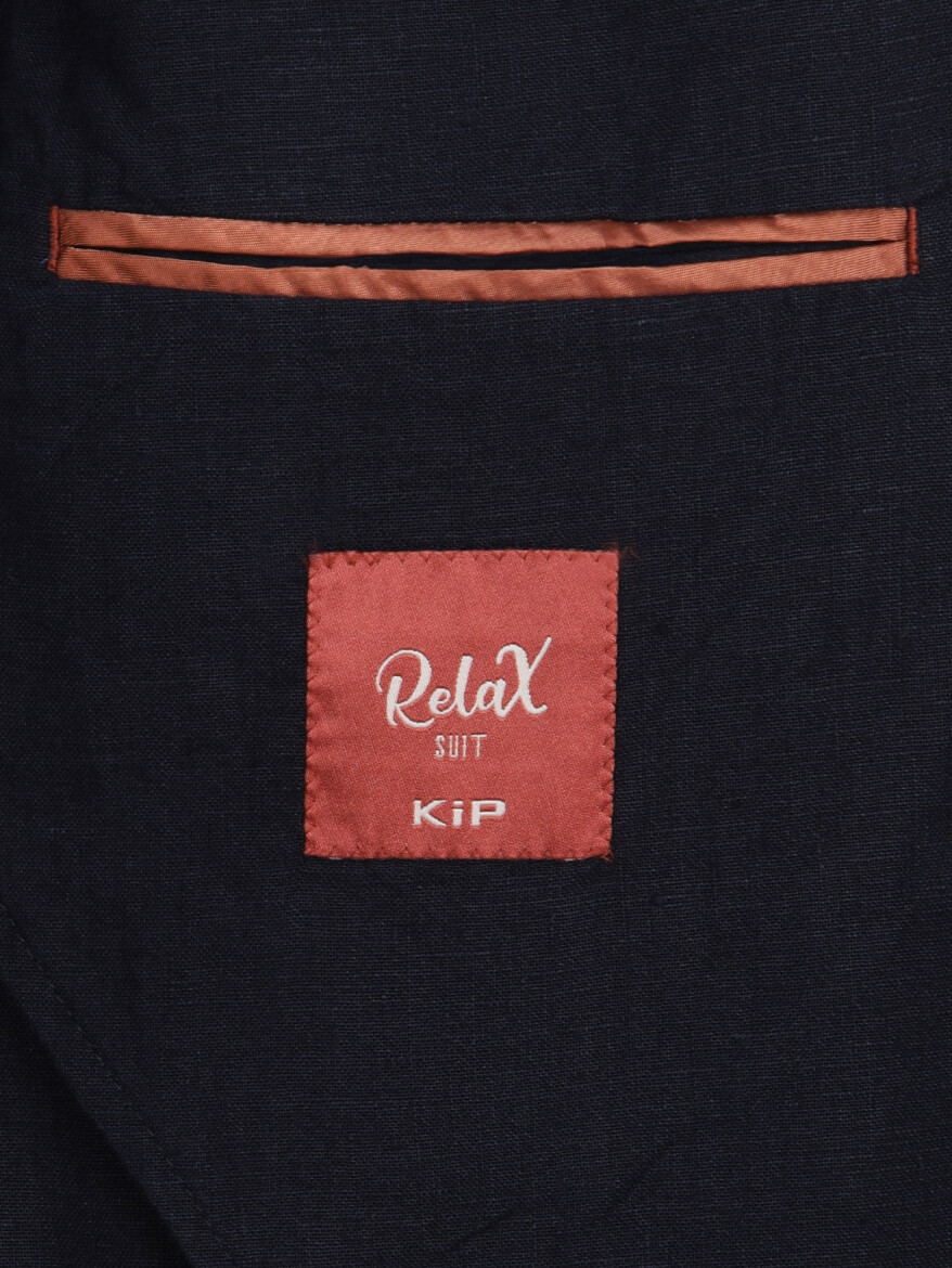 Navy Blue Comfort Fit 100% Linen Suit - 11