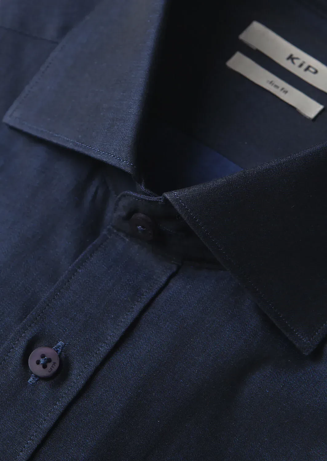 Navy Blue Cotton Blended Short Sleeve Shirt - 2
