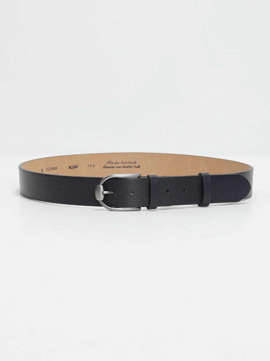 Navy Blue Cow Leather Belt 