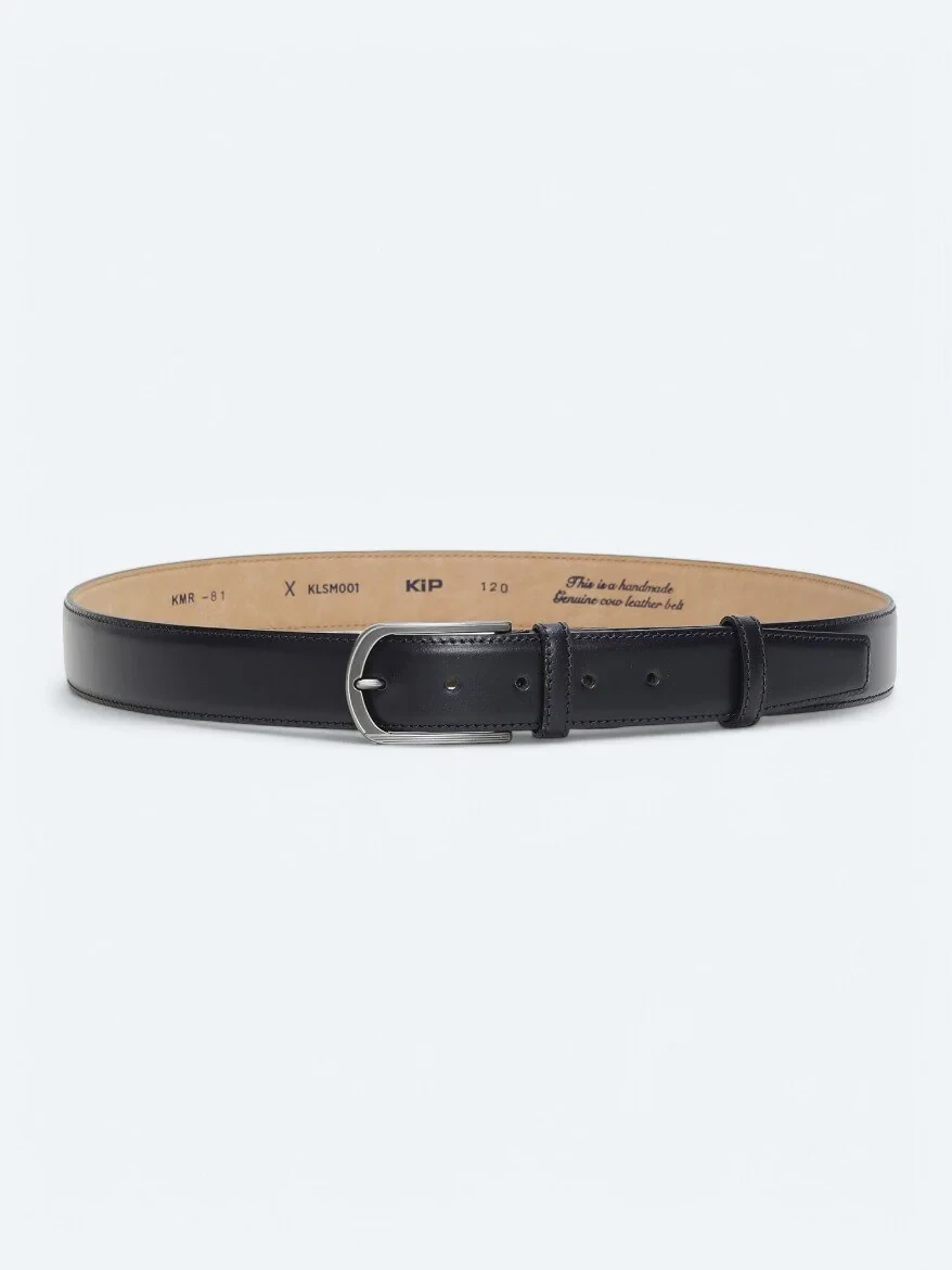 Navy Blue Cow Leather Belt 
