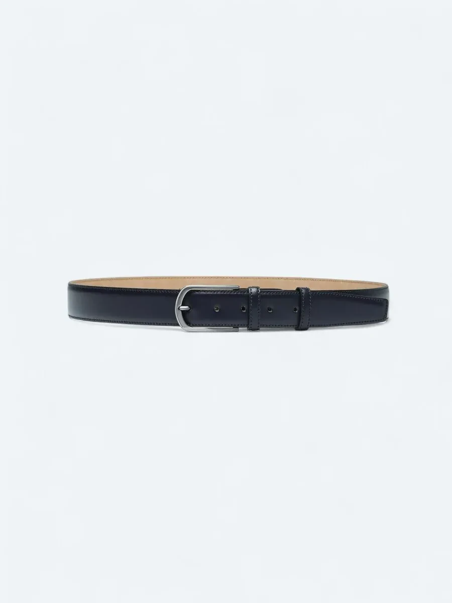Navy Blue Cow Leather Belt - 1