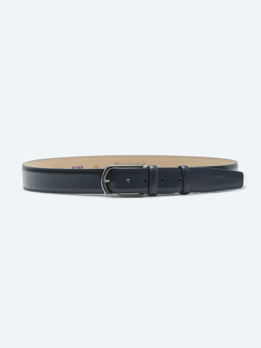 Navy Blue Cow Leather Belt - 1