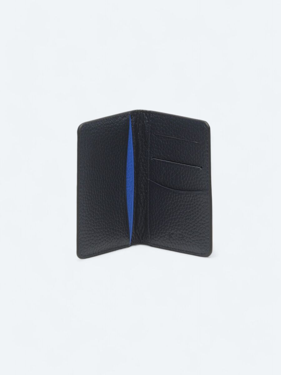 Navy Blue Cow Leather Card Holder - 2