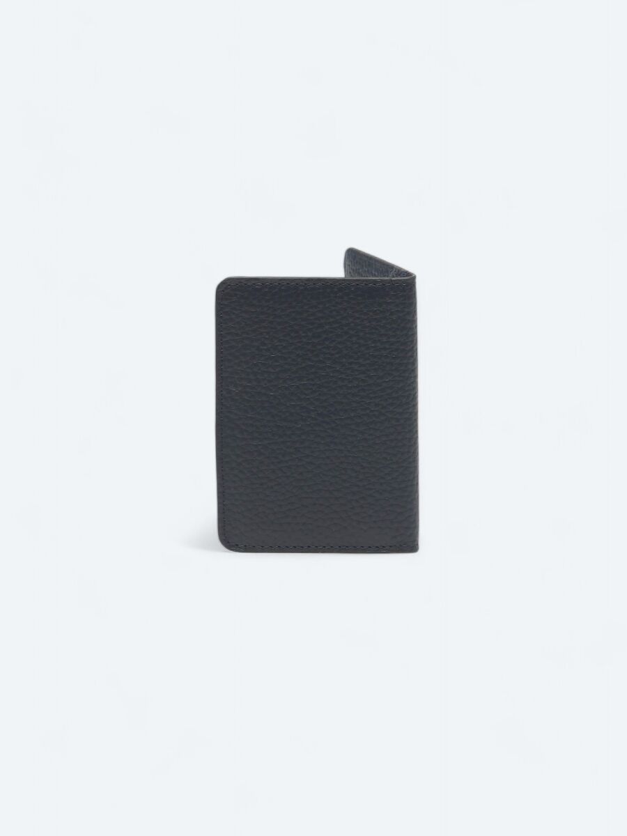 Navy Blue Cow Leather Card Holder - 3