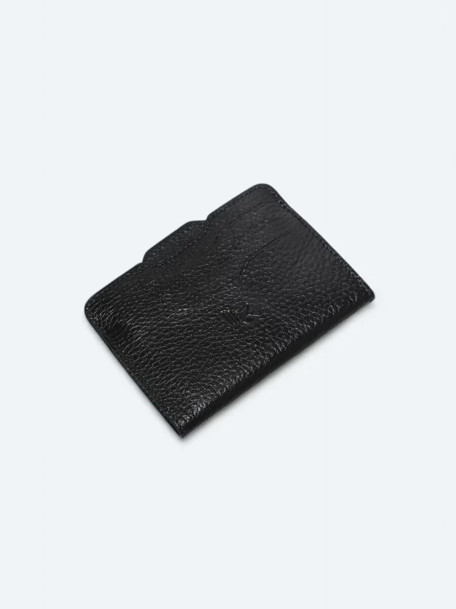 Navy Blue Cow Leather Card Holder - 1