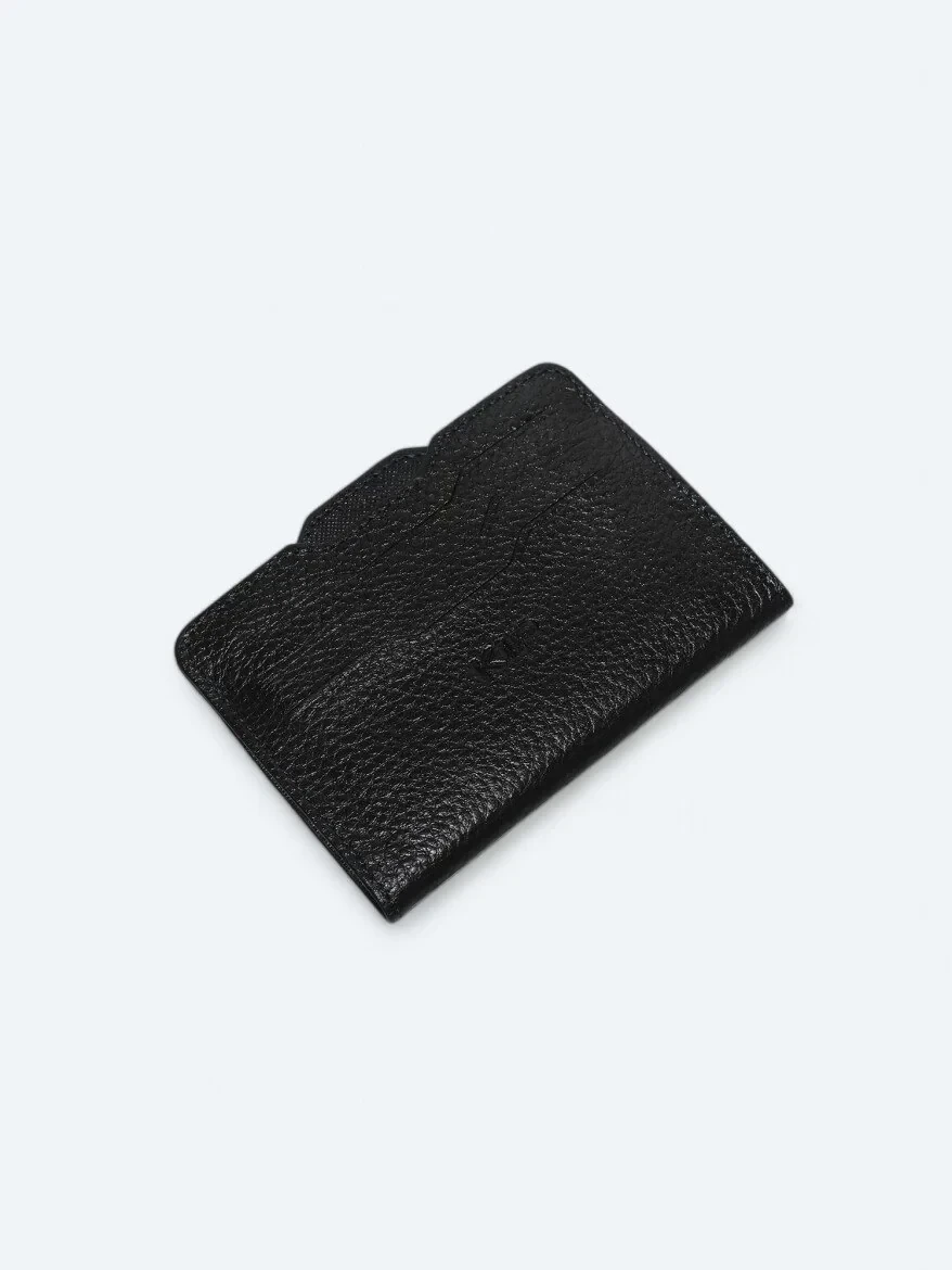 Navy Blue Cow Leather Card Holder - 2