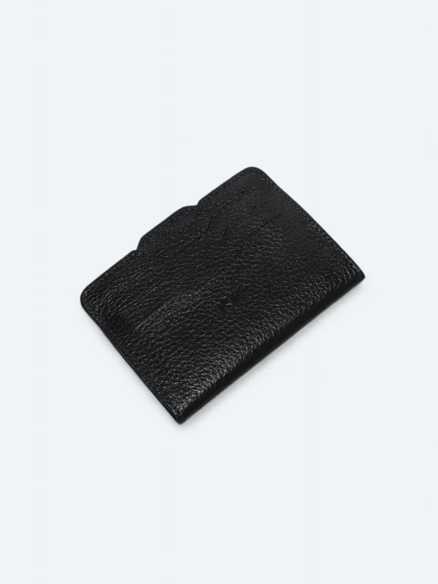 Navy Blue Cow Leather Card Holder - 2