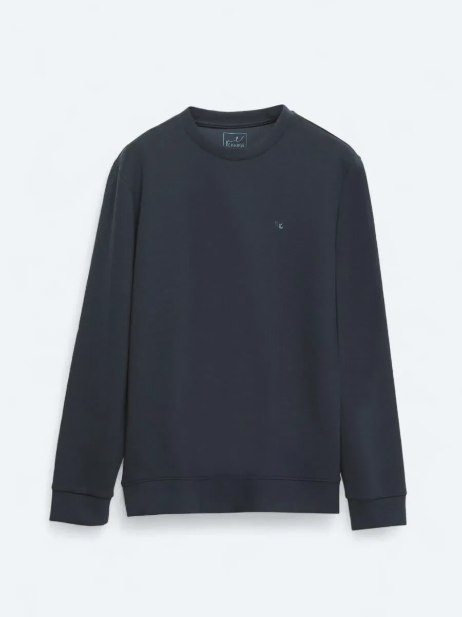 Navy Blue Crew Neck Sweatshirt - 6